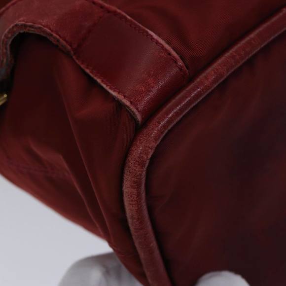 CELINE Backpack Nylon Red Gold Auth bs17197 - Picture 14 of 16